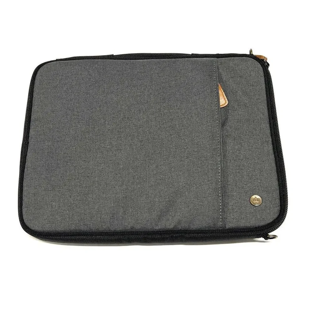PKG X DRI 13 inch Laptop Sleeve Padded Case Multiple Pockets Zipper Gray 13x9.5